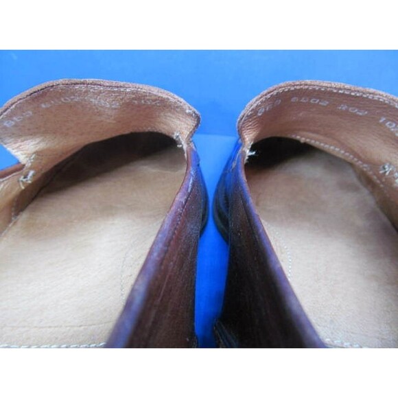 Bacco Bucci Square Toe Slip On Italian Brown Leather Casual Shoes Size 10.5 D main image 8